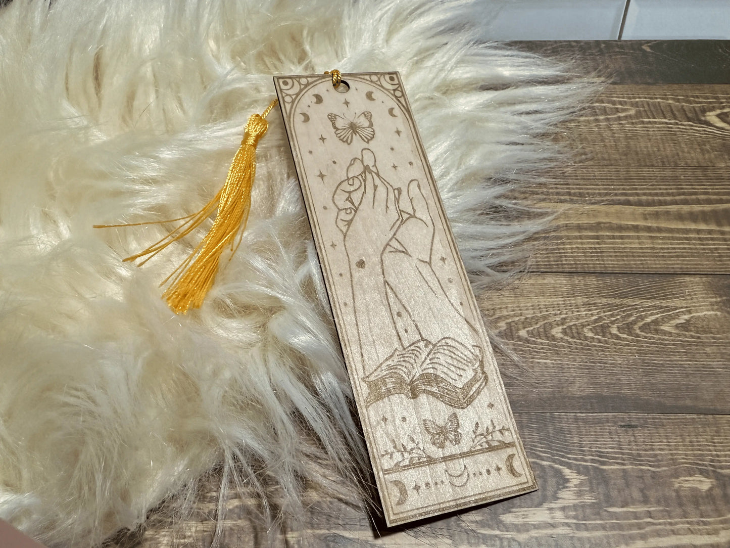 The Lovers Wooden Bookmark