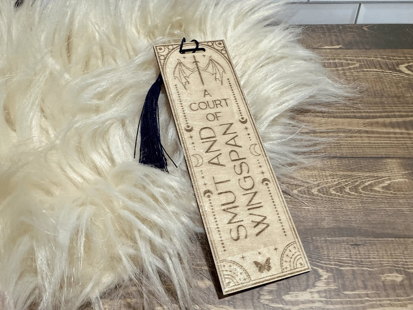 A Court of Smut and Wingspan Wooden Bookmark