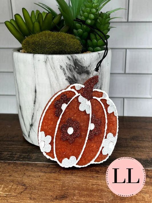 Floral Pumpkin Car Freshie
