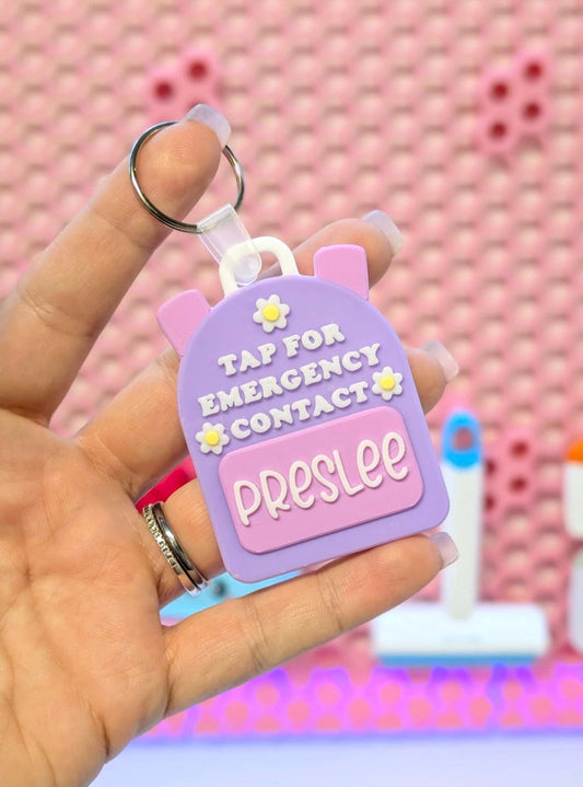 3D Printed NFC Emergency Contact Backpack Tag – Kid Safety Keychain The Confident Kitty