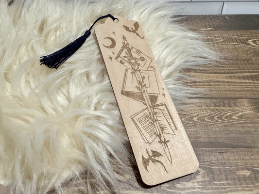 The Book Sword Wooden Bookmark