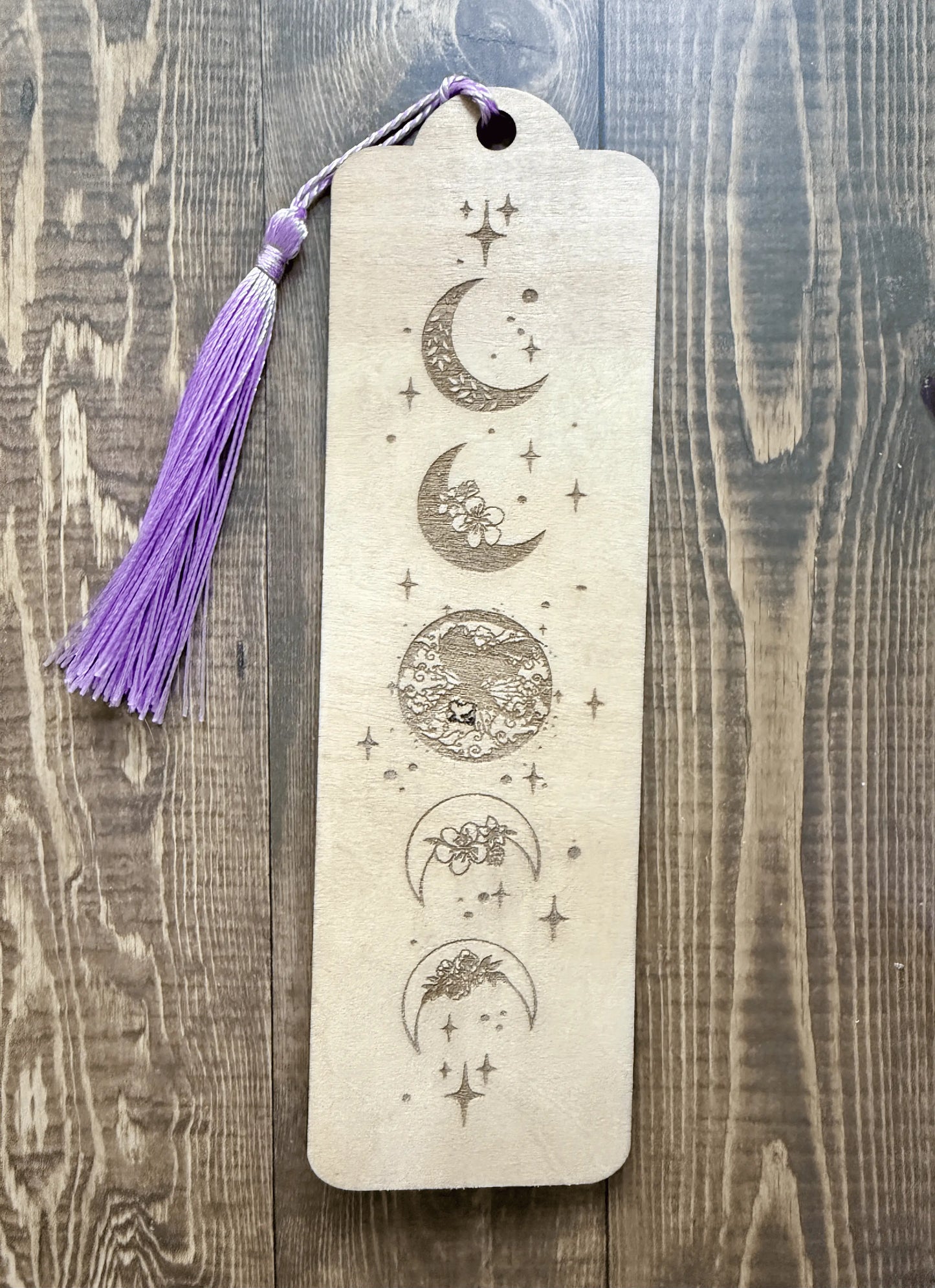 Dragon Moons Wooden Bookmark