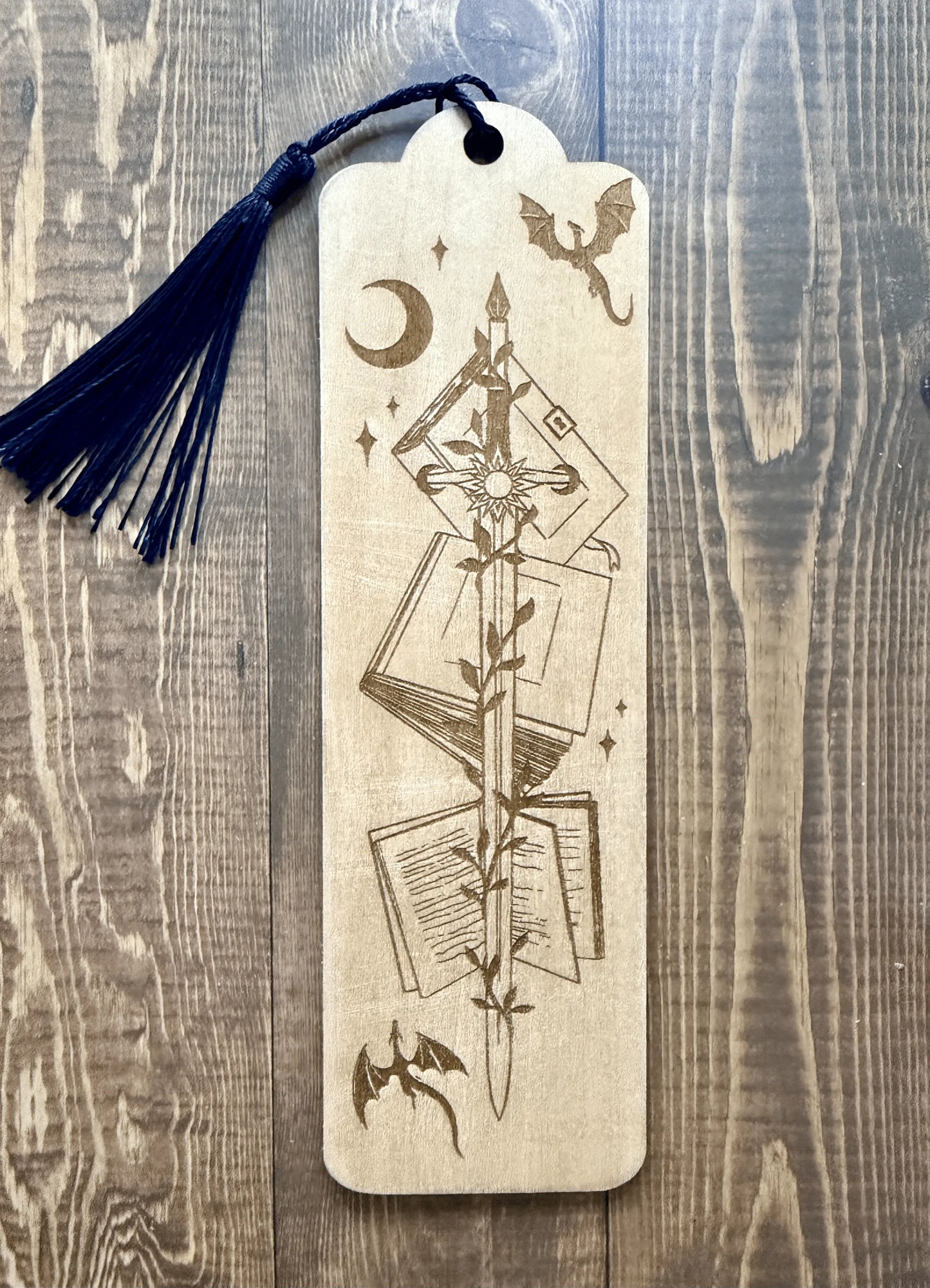 The Book Sword Wooden Bookmark