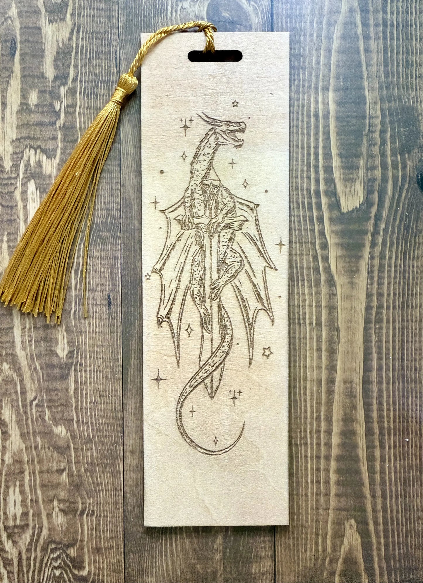 Sword Guardian Dragon Wooden Bookmark