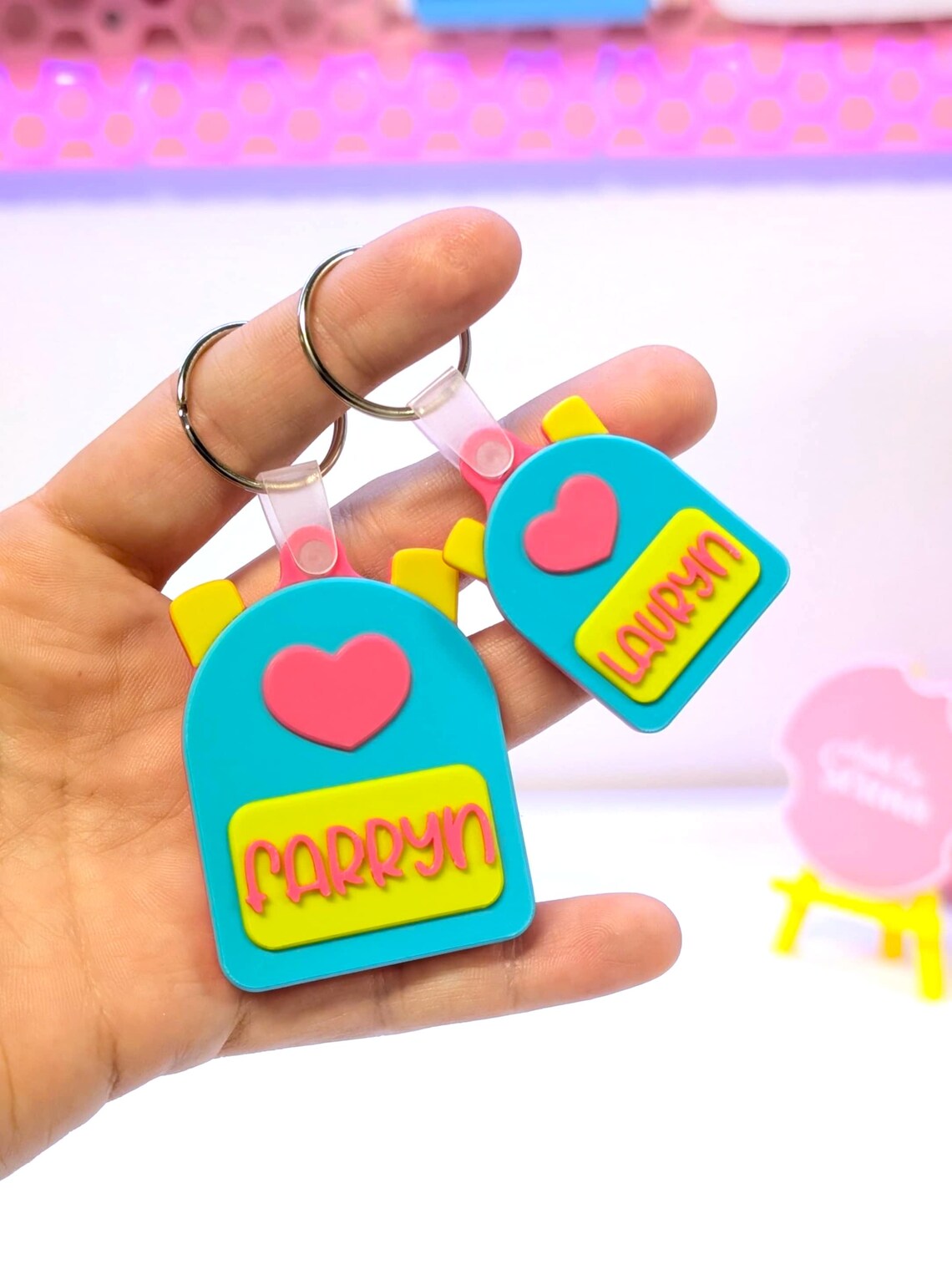 3D Printed NFC Emergency Contact Backpack Tag – Kid Safety Keychain The Confident Kitty